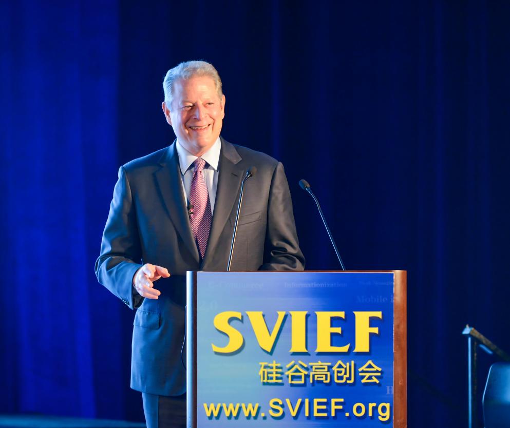 The 45th Vice President of the United States and Nobel Peace Prize laureate Al Gore delivered the opening speech at the 2013 SVIEF